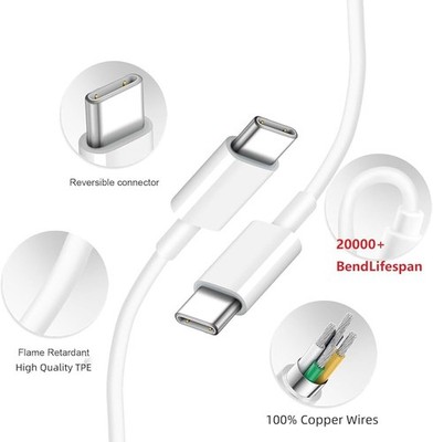 60W USB-C to USB-C Cable PD Fast Charger Cord For Samsung/iPhone 15 16 17