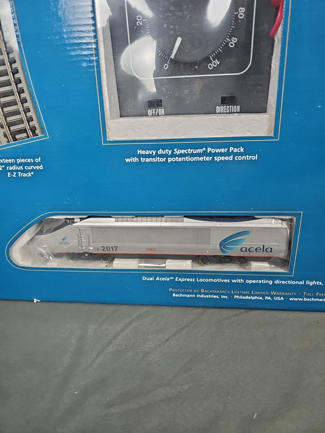 BACHMANN #01202 Spectrum Scale Amtrak Acela DCC Model Train Set With Box