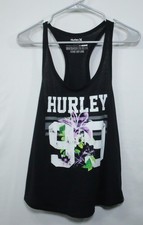 Hurley Women's Black Racerback Tank Top Floral '93 Nike Dri-FIT Size Small T544