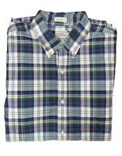 J. Crew Medium Button Up Shirt Blue Plaid Slim Stretch Secret Wash Shirting