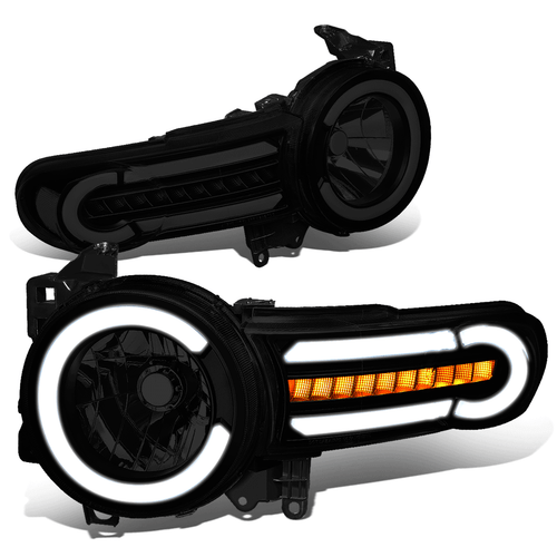 Fit 07-14 FJ Cruiser LED DRL+Sequential Turn Signal Headlight Lamps Tinted/Clear - 第 1/11 張圖片