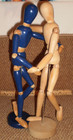13" Adjustable Wooden Human Figure Artist Manikin one Blue and one wood color — photo 1