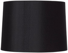 Black Medium Hardback Drum Lamp Shade 13" Top x 14" Bottom x 10" High Spider 