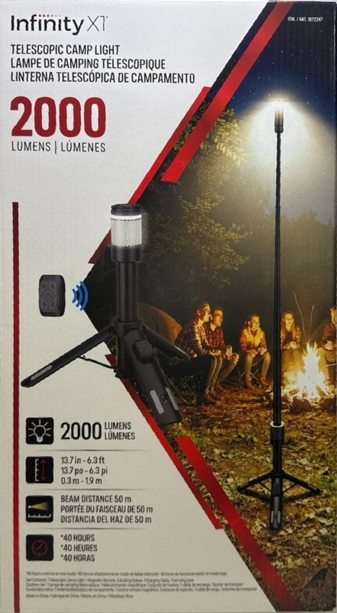 Infinity X1 2000 Lumen Telescopic Camp Light LED Lantern w/ Tripod