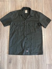 Dickies Short Sleeve Button-Up Work Shirt - Black, Size S