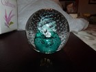 Controlled Cauldron bubble Teal art glass paperweight Caithness Scotland w/ box — photo 3