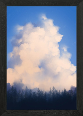 Cloudscape over Forest Digital Art Framed Wall Art Poster Canvas Print Picture