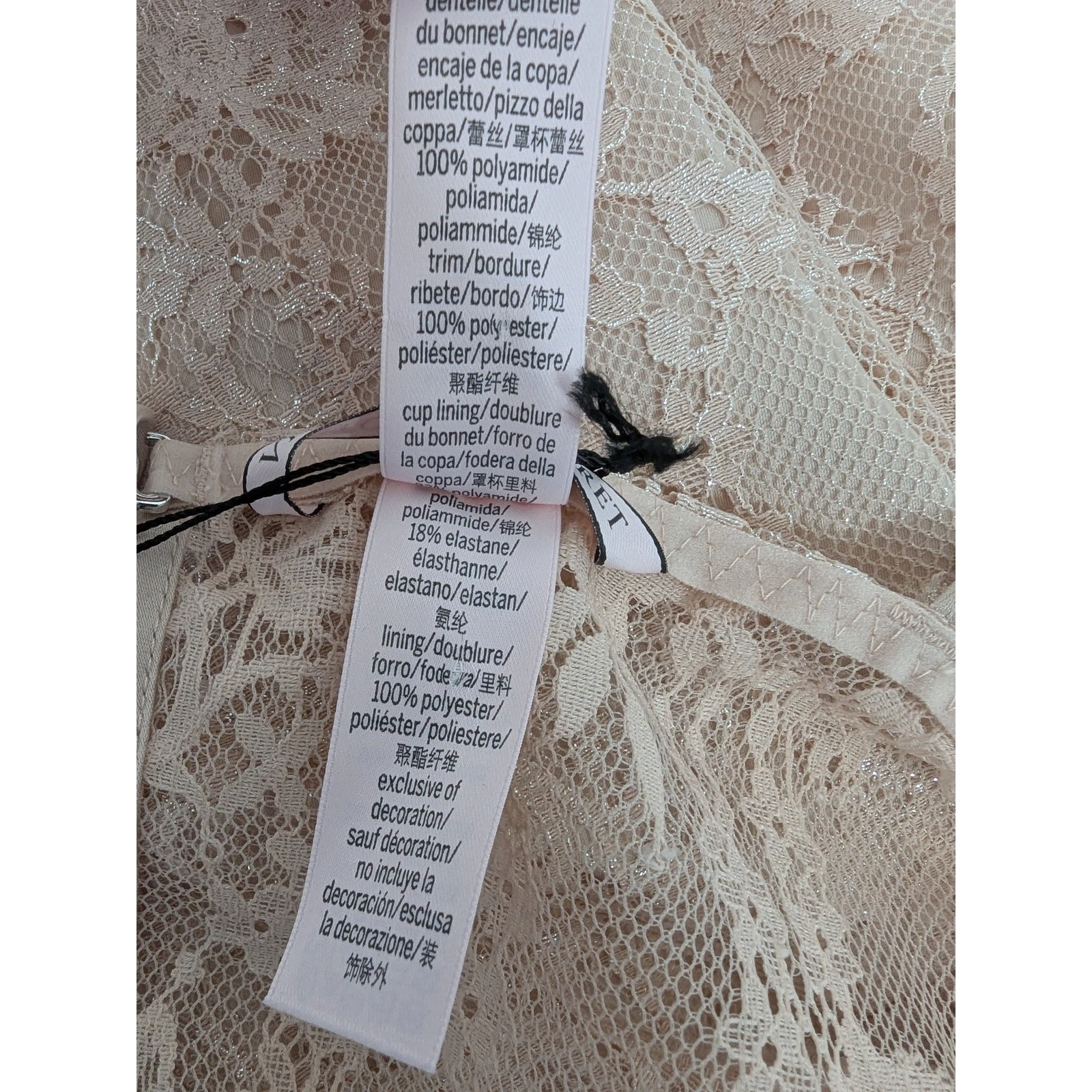 UNDERCOVER Abito Victoria’s Secret Dream Angels pizzo floreale e anello slip grande avorio antico