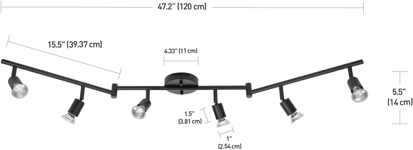 Customizable 6-Light Track Lighting Kit - Foldable Design, Ideal for Indoor Use
