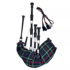 Great Highland Rosewood Black Bagpipe Silver Mounts MacKenzie Cove with Free Bag