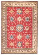 Traditional Hand-Knotted Geometric Area Rug 6'8" x 9'6" Oriental Wool Carpet