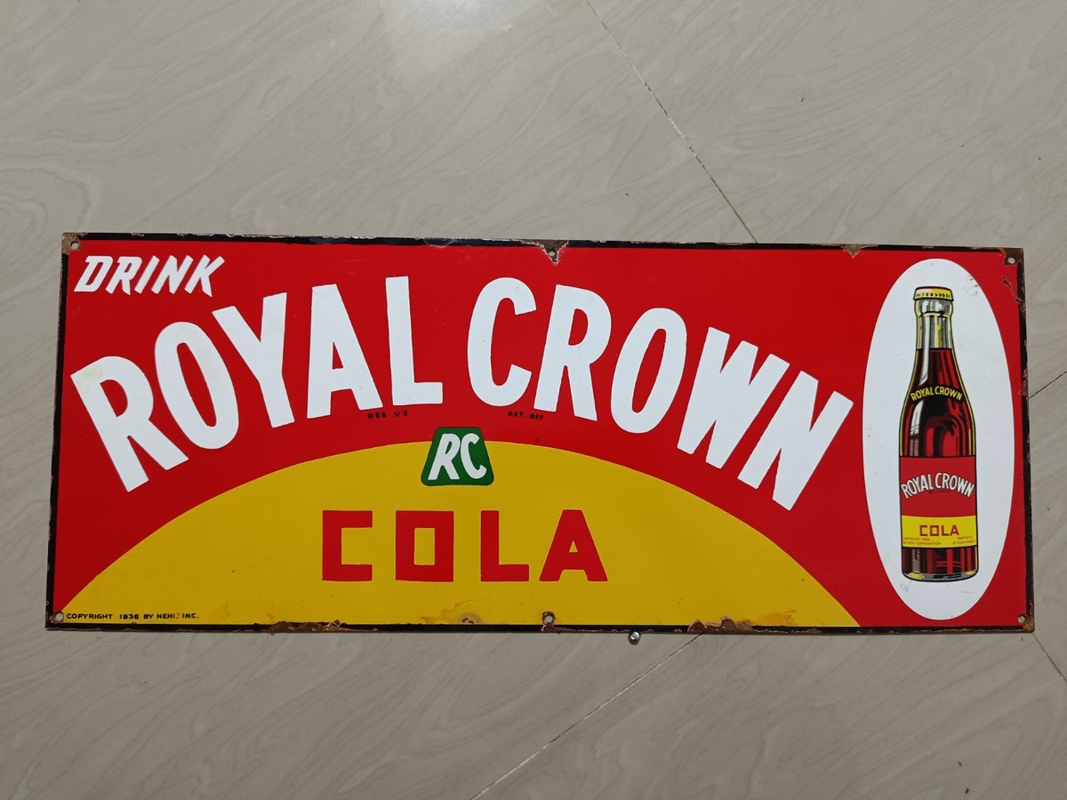 Vintage Looks RC cola ROYAL CROWN advertising Store Sign 60x24 Cm