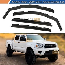 For 2005-2015 Tacoma Double Cab In-Channel Rain Guards Window Visors Vent Shade