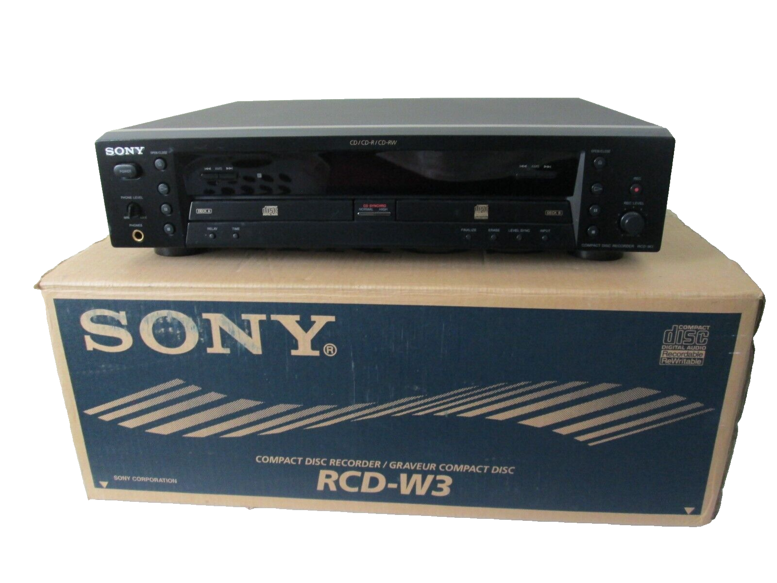 Sony RCDW3 Compact Disc Recorder Player CD CDR CDRW Original Remote