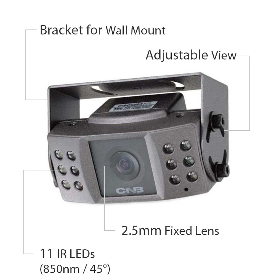 Cámara IR CNB LMP-50S-2,5 700 TVL, lente gran angular de 2,5 mm, audio, 12 VDC ATM NCR Foto 2 de 4