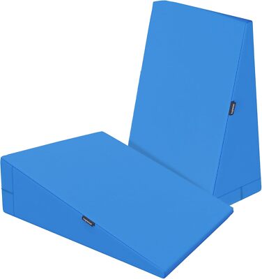 PACK OF 2 Imaginarium Wedge Pillow for Sleeping- 7.5'' Memory Foam Bed Sleep Blue