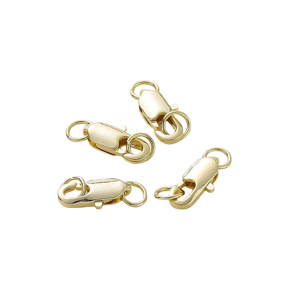 Cierres de garra de langosta de latón enchapado en oro de 14K/18K 10 un. para hacer joyas hágalo usted mismo Foto 4 de 4