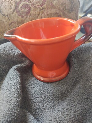Metlox  Creamer  Poppy Trail Red Rooster Orange Fire Glaze Pottery 