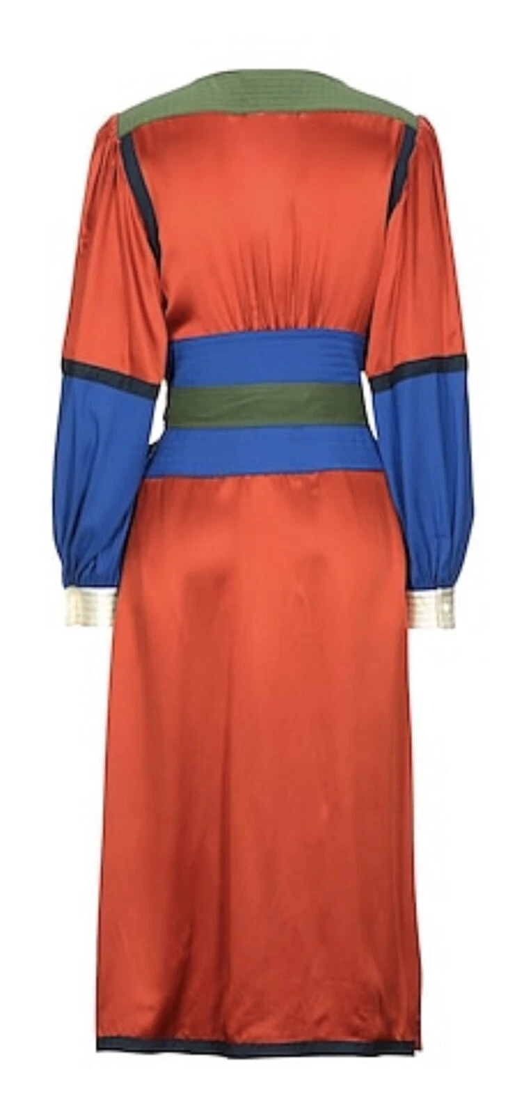 Abito avvolgente Tory Burch misto seta colorblock taglia 10