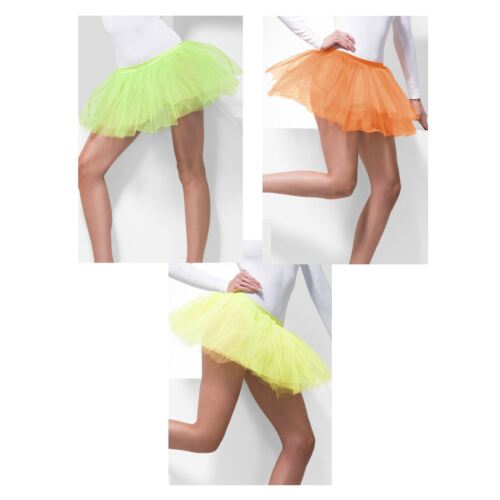Ladies Neon Tutu Underskirt 4 Layers 30cm Long Rave Fancy Dress Disco 80s Party - Afbeelding 1 van 4