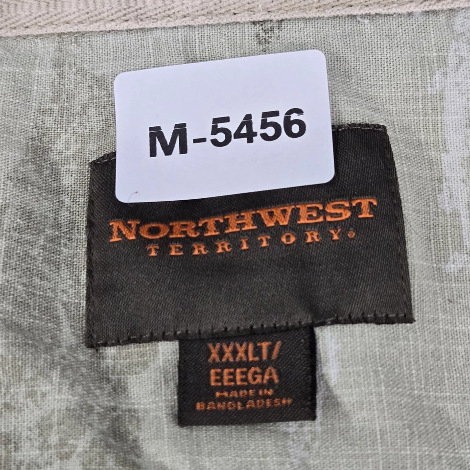 Northwest Territory Men Button Up Shirt 3XLT Beige Geometric Short Sleeve Pocket - Image 2 of 4