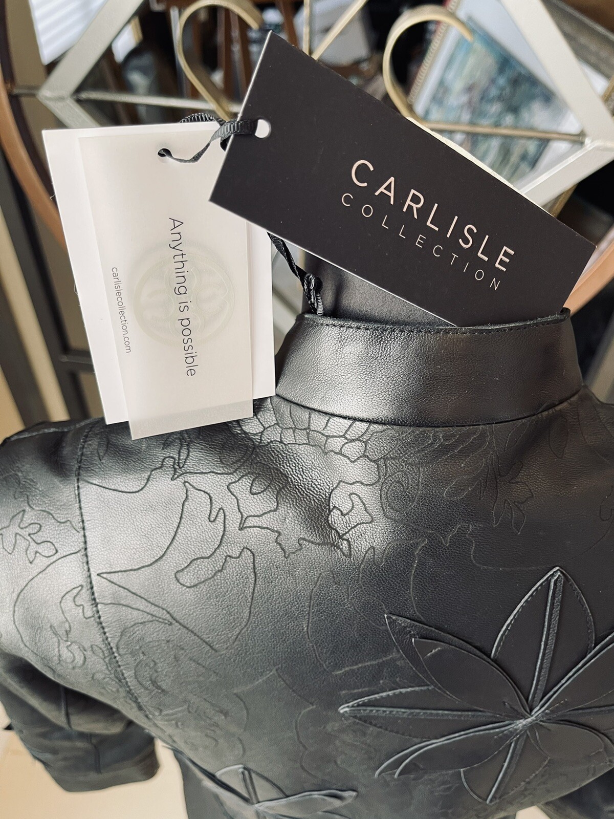 BNWT CARLISLE COLLECTION 100percent BLACK CALFSKIN LEATHER JACKET WOMENS SIZE 6  $1495 image 6