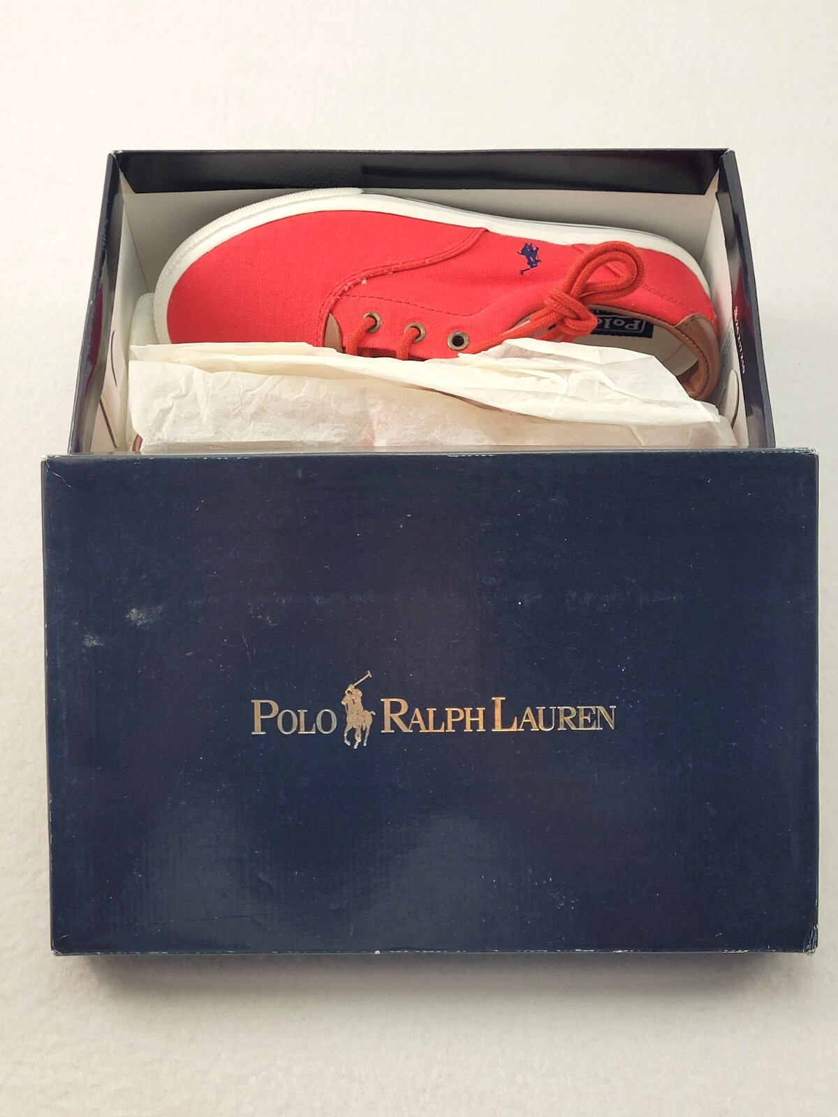 PONY Polo Ralph Lauren Red Vaughn sneaker basse scarpe da passeggio bambino taglia 3