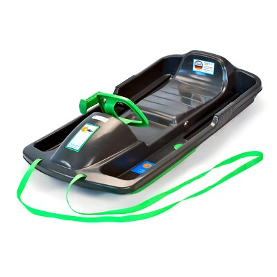 KHW Kinder Schlitten Snow Fox Lenkrodel Bob Rodel Lenkschlitten anthrazit grau