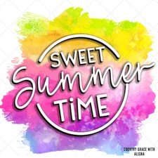 Sublimation Print Summer Time Ready to Press Heat Transfer