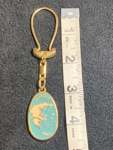 Athena Greece Gold Color Toned Metal Keyring Keychain - Picture 7 of 8