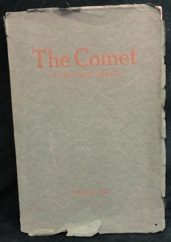 February 1919 THE COMET Austin High School Texas WWI Military Sports Ads LOOK