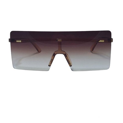 Occhiali Da sole Uomo/Donna Rettangolari Nero a Sfumare Grandi Marrone  Novità | eBay
