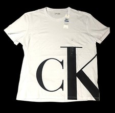 Calvin Klein Men's Basic T-Shirt CK Logo SP40574750 White Size XL