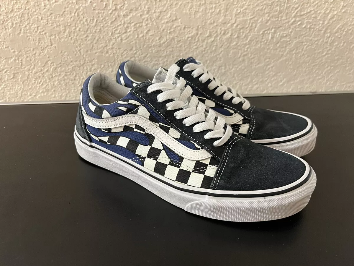 Vans, Shoes, Vans Old Skool Light Blue Checkered Pattern