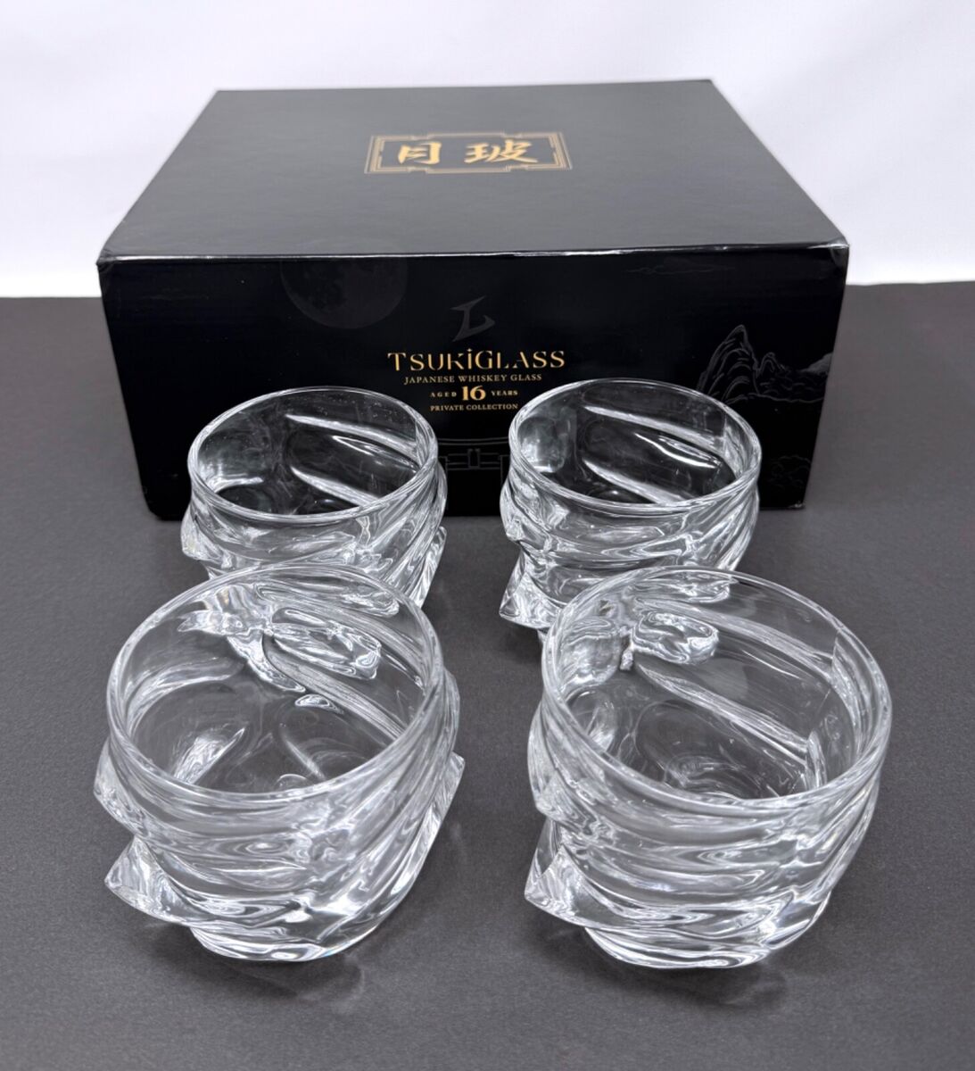 Set of 4 Tsukiglass Japanese Whiskey Glasses Private Set of 4 Tsukiglass Japanese Whiskey Glasses Private