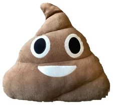 Emoji Pillow Cushion Soft Stuffed Pile Poop Turd Poo Plush Toy 14" x 13  Brown