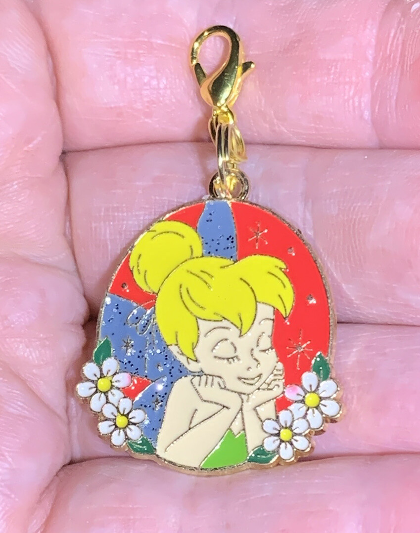 Gold Disney Tinker Bell Zipper Pull & Keychain Add On Clip!!