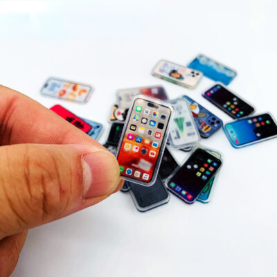 8PC 1:6 Scale Miniatures Dollhouse Mini Mobile Phone Model Decorate Accessories