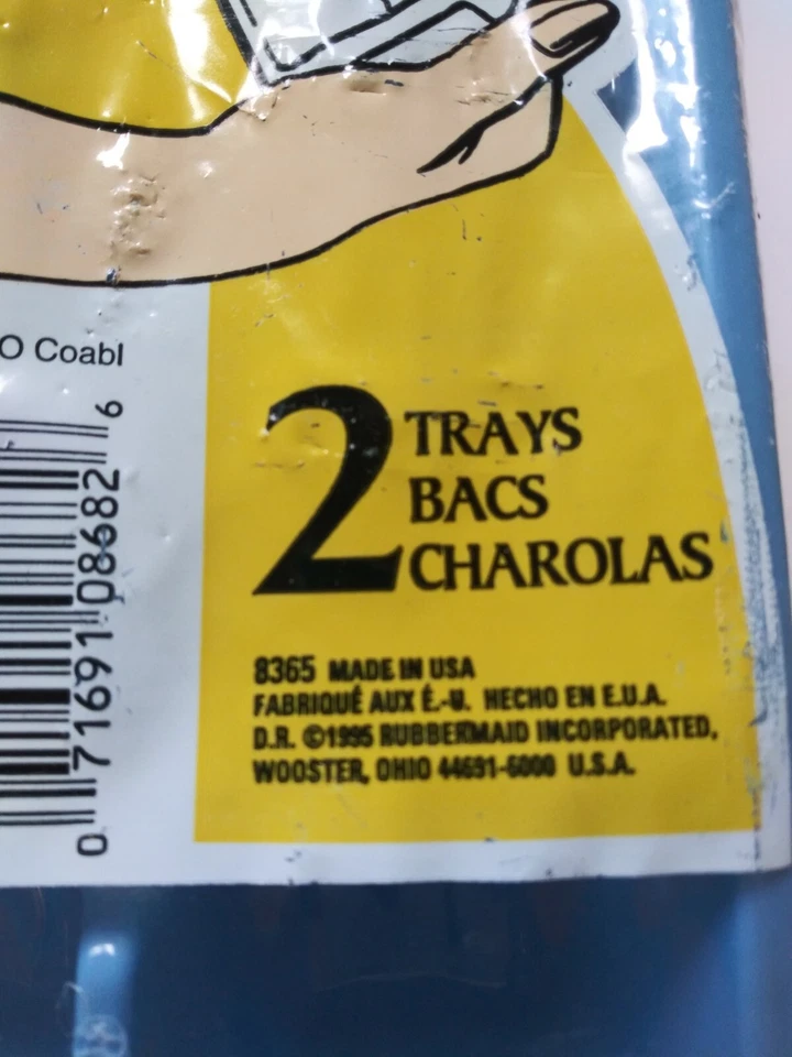 Bandejas para cubitos de hielo de plástico azul vintage nuevas en paquete (2) hechas en EE. UU. 1995 Foto 4 de 4