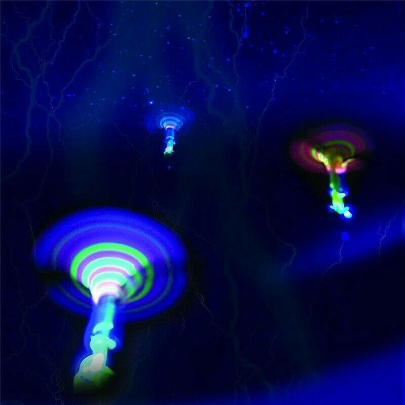 Spielzeug Schleuder LED Propeller Schleuder Helikopter Flieger NEU. - Bild 2 von 4