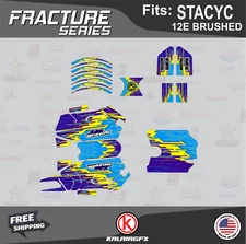 Graphics Kit for  STACYC 12E Brushed Electric Bike Fracture-purple