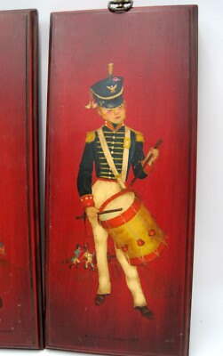 Set 3-Yorkcraft? Wooden Wall Paintings Revolutionary/1812/Civil