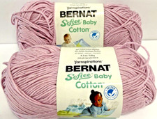 Baby Yarn Bernat Softee Baby Cotton 2 skeins Soft Plum 60 Cotton 40 Acrylic