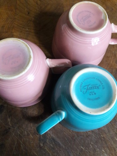 Fiesta Lot Cups Saucers Replacement Mixed Colors 14 pcs - Picture 11 of 12