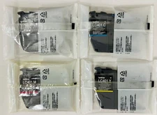 New Genuine Brother LC401 Black Color 4PK Starter Ink Cartridges Bag