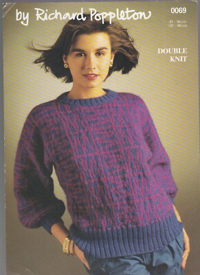 Richard Poppleton Double Knit Strickmuster Damen zweifarbig Pullover 0069