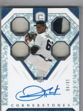 TOUKI TOUSSAINT 2019 CORNERSTONES CRYSTAL ROOKIE QUAD RELIC AUTO /49 RC ATLANTA