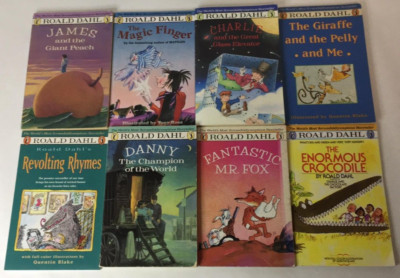 Lot of 8 Roald Dahl Novels Kids Vintage Chapter Books BFG MATILDA CHARLIE JAMES