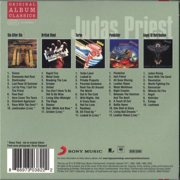 Judas Priest Original Album Classics 5-CD NEW SEALED Painkiller/British Steel+ - Image 2 of 4