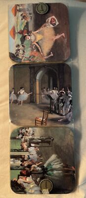 Vtg. 6 Ballet Ballerinas Coasters Dessous De Verres From Paris -Edgar Degas NEW